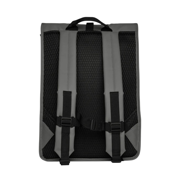 RAINS Rolltop Rucksack Metallic Gray Waterproof Backpack Unisex NWT - Picture 9 of 10